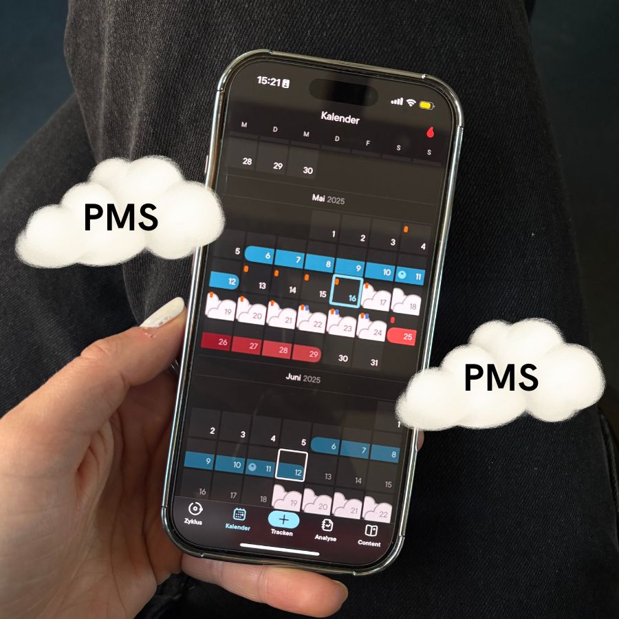 Handy mit Zyklustracking-App