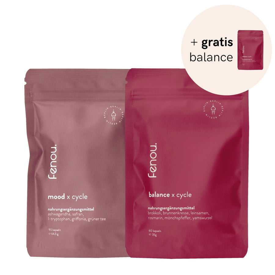fenou pms bundle aus mood x cycle und balance x cycle, bei PMS, PMDS