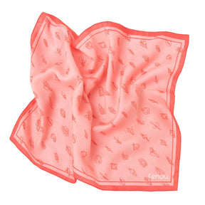 der fenou V-scarf, veganes Seidentuch  mit Vulven-Muster